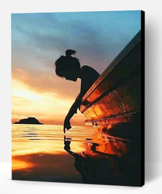 Girl Silhouette Sunset Paint By Number