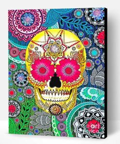 Abstract Colorful Skull Paint By Number