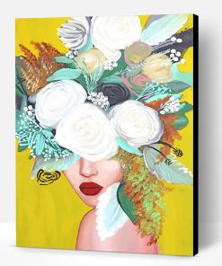 Abstract Girl Garden Roses Paint By Number
