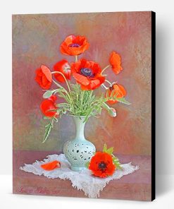Aesthetic Classy Vase With Orange Flowers Paint By Number