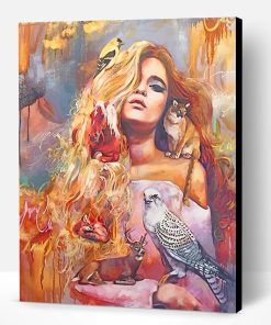Animals Lover Blonde Girl Paint By Number