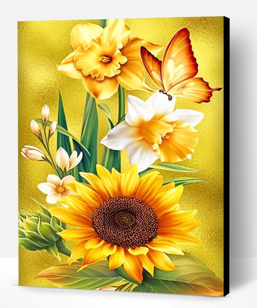 Beautiful Yellow Flowers Paint By Number