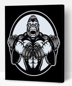 Black And White Strong Gorilla Paint By Number