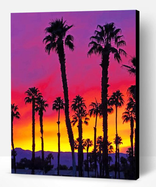 California Palm Tree Sunrise Paint By Number