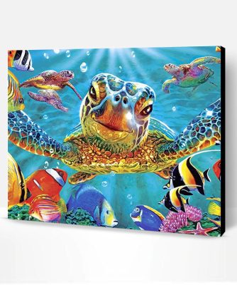 Colorful Milton Turtle Paint By Number