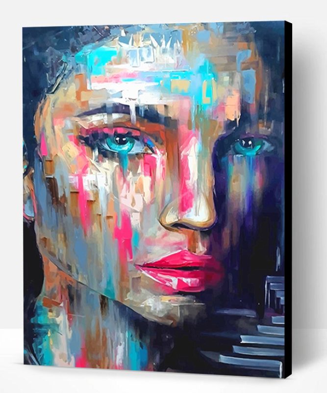 Colorful Woman Blue Eyes Paint By Number