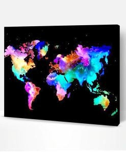 Colorful World Map Paint By Number