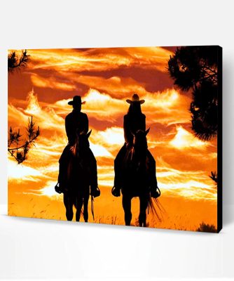 Cowboy Cowgirl Silhouette Paint By Number