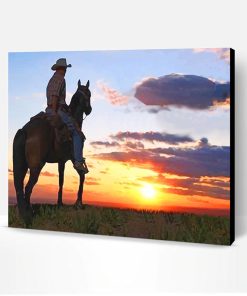 Cowboy into Sunset Paint By Number