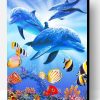 Dolphins Underwater With Tropical Fishes Paint By Number