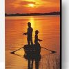 Father And Son Fishing Silhouette Paint By Number