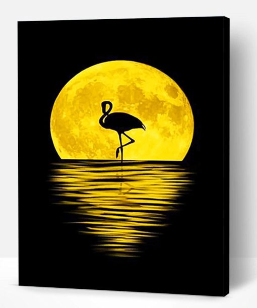 Flamingo Silhouette Moon Paint By Number