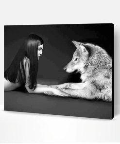 Girl With Her Wolf Best Friend Paint By Number