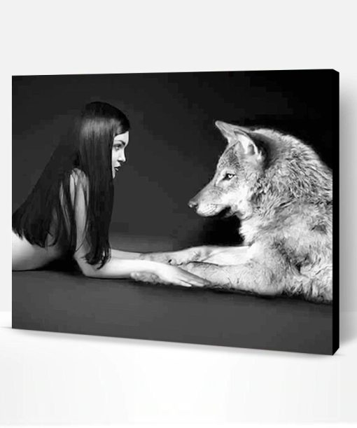 Girl With Her Wolf Best Friend Paint By Number