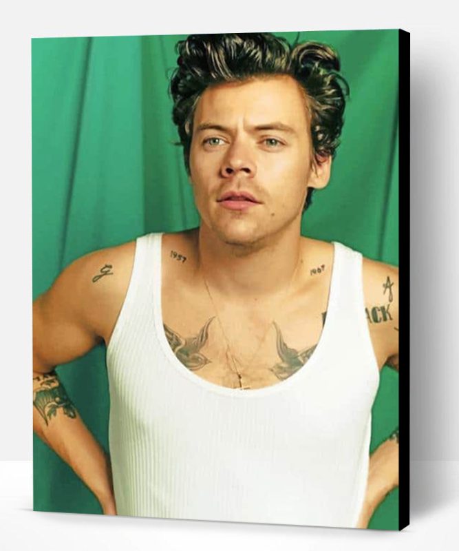 Harry Styles Green Background Paint By Number