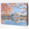 Jefferson Memorial In Cherry Blossom Paint By Number