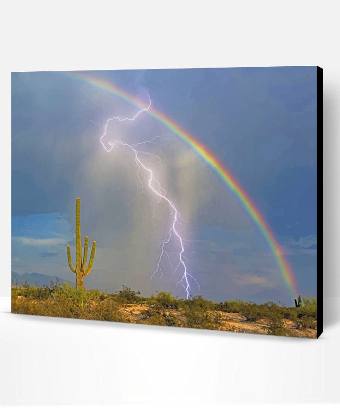 Lightning and Rainbow Paint By Number