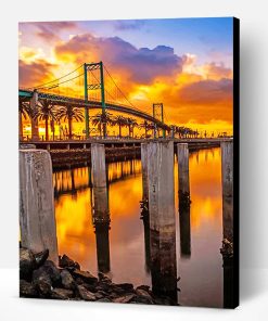 Long Beach Bridge California Sunset Paint By Number