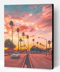 Los Angeles Palm Tree Sunset Paint By Number