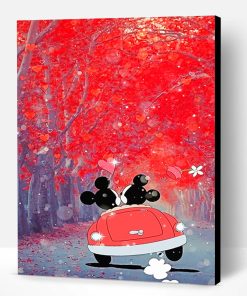 Mickey and Minnie in the Car Paint By Number