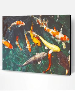 Orange and White Koi Paint By Number