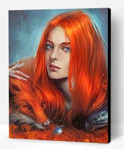 Orange Fox Woman Paint By Number