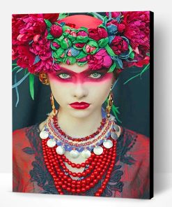 Queen Of Red Wreath Chaplet Flower Crown -Paint By Number