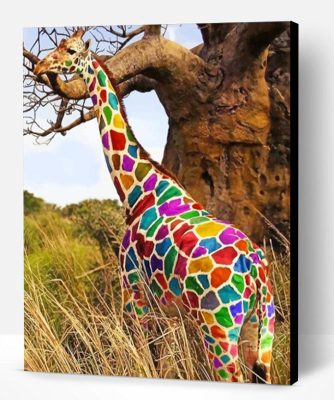 Rainbow Giraffe Paint By Number