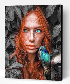 Ginger Woman with Bird Paint By Number