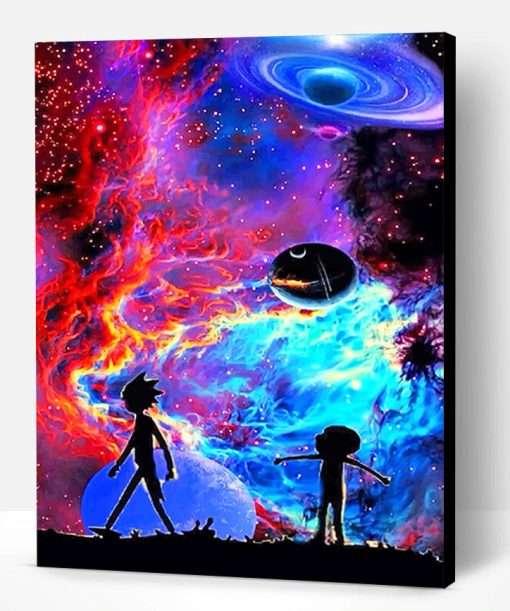 Colorful Rick And Morty Silhouette Paint By Number