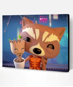 Rocket Raccoon with Groot Paint By Number