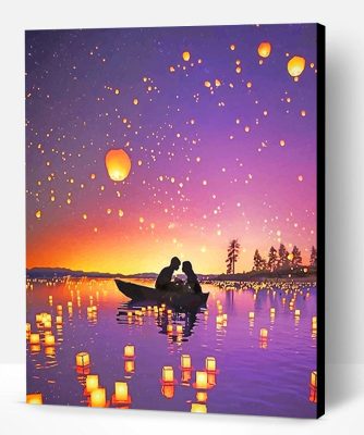 Romantic Date Silhouette Paint By Number