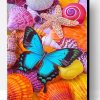 Seashells Blue Butterfly Paint By Number