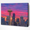 Seattle Space Needle Sunset Paint By Number