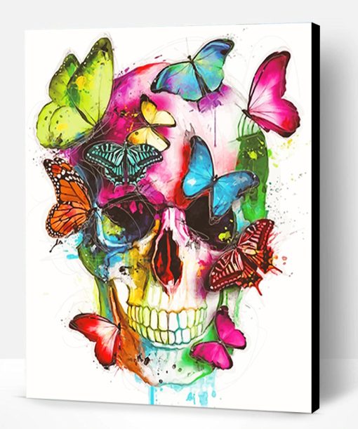 Skull And Butterflies Paint By Number