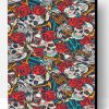 Skulls Red Flowers Paint By Number