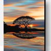 Tree Silhouette Sunset Paint By Number