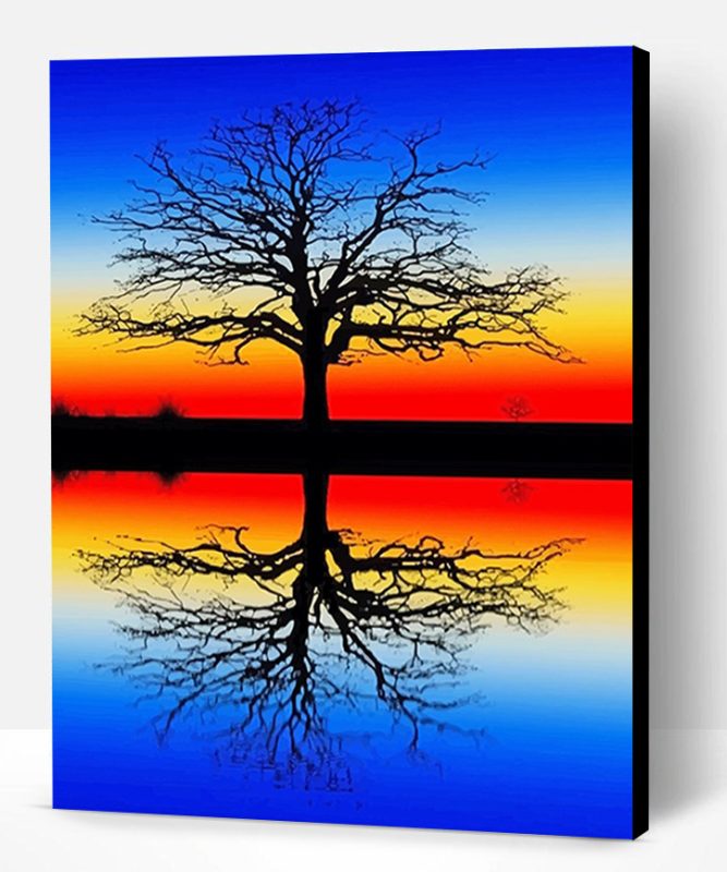 Tree Reflection In Water Paint By Number