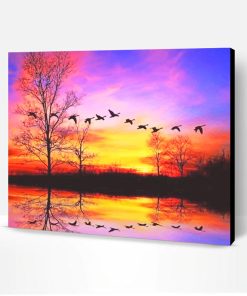 Waterfowl Sunset Paint By Number