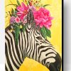 Zebra Flowers Crown Paint By Number