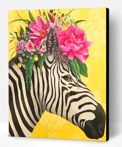 Zebra Flowers Crown Paint By Number