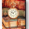 Aesthetic Vintage Clock and Books Paint By Number