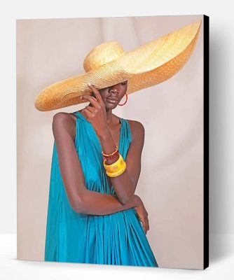 African Glamour Hat Paint By Number