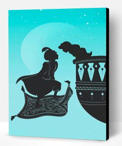 Aladdin And Jasmine Silhouette Paint By Number