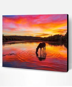 Horse Sunset Paint By Number