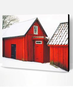 Beautiful Barn Snow Paint By Number