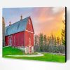 Beautiful Barn Sunset Paint By Number