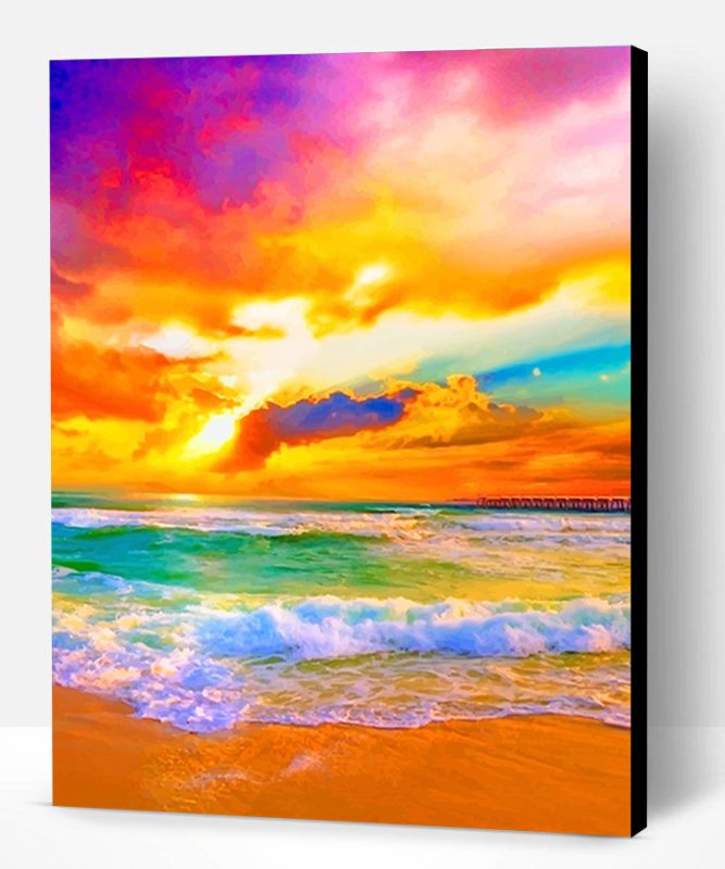 Beautiful Beach Sunset Paint By Number