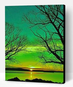 Beautiful Green Landscape Paint By Number