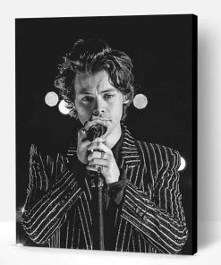 Black And White Harry Singing Paint By Number